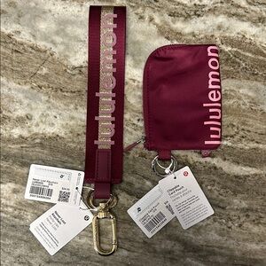 New Lululemon Athletica Never Lost Keychain and Clippable Card Pouch Set in DELX